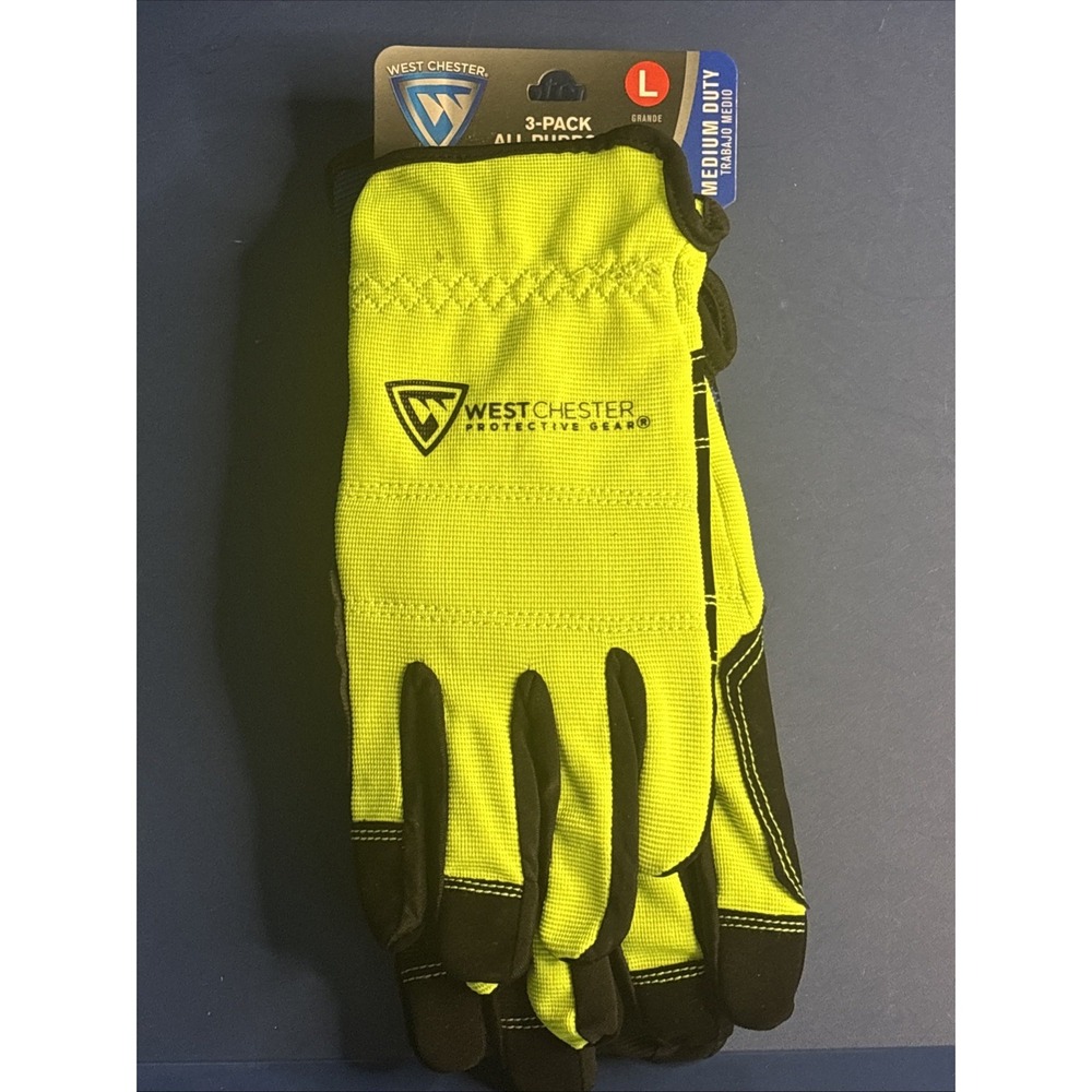 3 Pack All Purpose Hi-Dexterity Westchester Protective Gear Gloves size Large